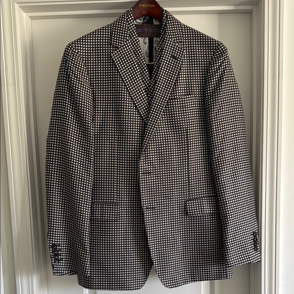 Etro Men’s Blazer & Vest Combo - Silk Blend - Polia Dot Pattern - US sz 44 & 42